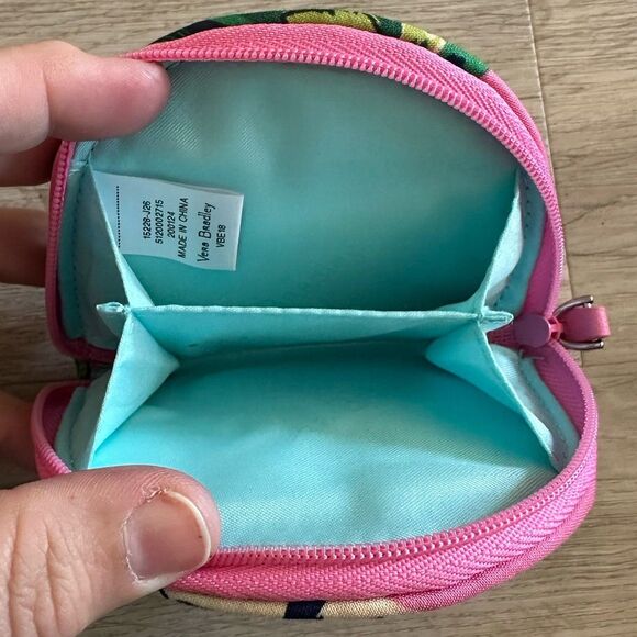 Vera Bradley Tropical Paradise Pink Botanical Pattern Coin Purse Zip Pouch - Picture 5 of 7